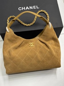ЖЕНСКАЯ ЗАМШЕВАЯ СУМКА CHANEL КОРИЧНЕВАЯ