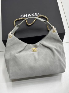ЖЕНСКАЯ ЗАМШЕВАЯ СУМКА CHANEL СЕРАЯ