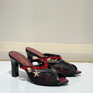 ЖЕНСКИЕ БОСОНОЖКИ CHANEL ЧЕРНЫЕ