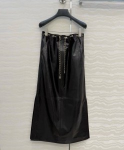 ЖЕНСКАЯ КОЖАНАЯ ЮБКА CHANEL ЧЕРНАЯ