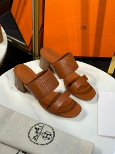 ЖЕНСКИЕ САБО HERMES КОРИЧНЕВЫЕ