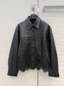 ЖЕНСКАЯ КОЖАНАЯ РУБАШКА ERMANNO SCERVINO ЧЕРНАЯ
