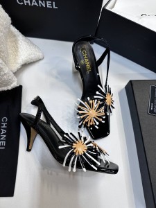 ЖЕНСКИЕ БОСОНОЖКИ CHANEL ЧЕРНЫЕ