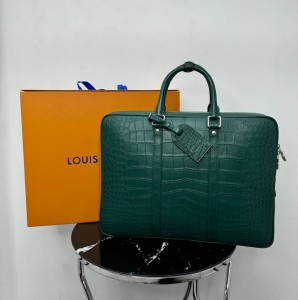 МУЖСКОЙ КРОКОДИЛОВЫЙ ПОРТФЕЛЬ LOUIS VUITTON ЗЕЛЕНЫЙ