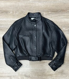 ЖЕНСКАЯ КОЖАНАЯ КУРТКА BOTTEGA VENETA ЧЕРНАЯ