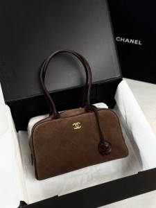 ЖЕНСКАЯ СУМКА CHANEL SMALLl PERFECT BOWLING  BAG DARK BROWN