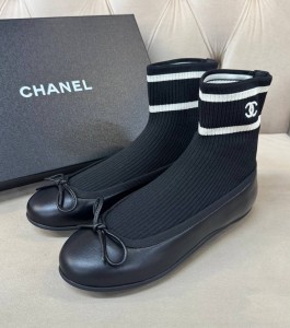 ЖЕНСКИЕ КРОССОВКИ БАЛЕТКИ CHANEL ЧЕРНЫЕ