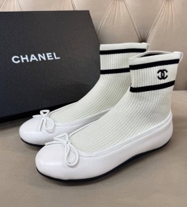 ЖЕНСКИЕ КРОССОВКИ БАЛЕТКИ CHANEL БЕЛЫЕ