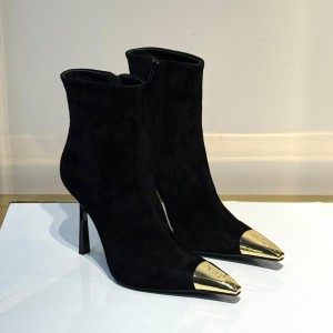 ЖЕНСКИЕ ЗАМШЕВЫЕ БОТИЛЬОНЫ SAINT LAURENT ЧЕРНЫЕ