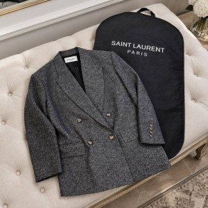 ЖЕНСКИЙ ПИДЖАК SAINT LAURENT СЕРЫЙ