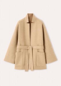 ЖЕНСКОЕ МИНИ ПАЛЬТО LORO PIANA БЕЖЕВОЕ