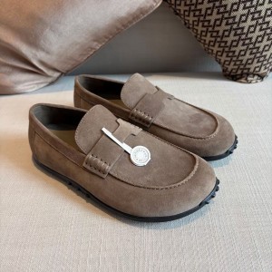 МУЖСКИЕ ЗАМШЕВЫ ЛОФЕРЫ HERMES БЕЖЕВЫЕ