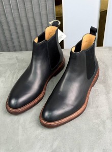 МУЖСКИЕ КОЖАНЫЕ ЧЕЛСИ BRUNELLO CUCINELLI ЧЕРНЫЕ