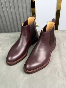 МУЖСКИЕ КОЖАНЫЕ ЧЕЛСИ BRUNELLO CUCINELLI ШОКОЛАДНЫЕ