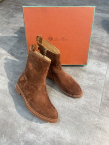 ЖЕНСКИЕ ЗАМШЕВЫЕ БОТИНКИ LORO PIANA КОРИЧНЕВЫЕ