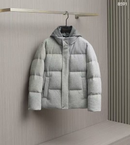 МУЖСКОЙ КАШЕМИРОВЫЙ ПУХОВИК LORO PIANA СЕРЫЙ
