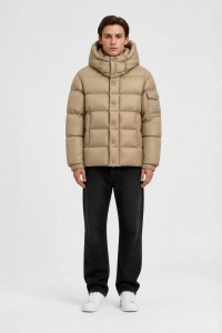 МУЖСКОЙ ПУХОВИК MONCLER БЕЖЕВЫЙ МУЖСКОЙ ПУХОВИК MONCLER БЕЖЕВЫЙ