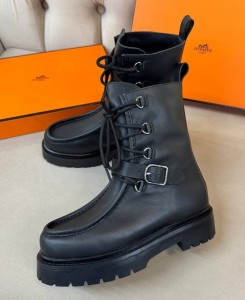 ЖЕНСКИЕ КОЖАНЫЕ БОТИНКИ HERMES LAND ЧЕРНЫЕ ЖЕНСКИЕ КОЖАНЫЕ БОТИНКИ HERMES LAND ЧЕРНЫЕ