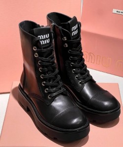 ЖЕНСКИЕ ЧЕРНЫЕ КОЖАНЫЕ ВЫСОКИЕ БОТИНКИ MIU MIU ЖЕНСКИЕ ЧЕРНЫЕ КОЖАНЫЕ ВЫСОКИЕ БОТИНКИ MIU MIU