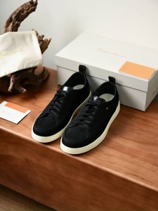 МУЖСКИЕ ЗАМШЕВЫЕ КЕДЫ SANTONI ЧЕРНЫЕ