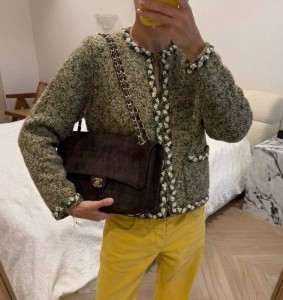 ЖЕНСКИЙ ОЛИВКОВЫЙ КАРДИГАН CHANEL