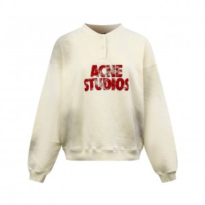 МУЖСКАЯ ТОЛСТОВКА  ACNE STUDIOS МОЛОЧНАЯ