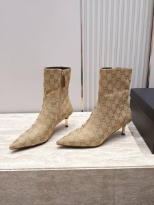 БЕЖЕВЫЕ БОТИЛЬОНЫ ИЗ ТЕКСТИЛЯ GUCCI