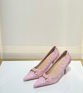 ЖЕНСКИЕ ТЕКСТИЛЬНЫЕ ТУФЛИ GUCCI РОЗОВЫЕ