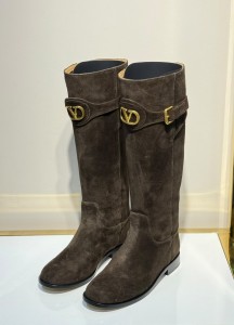 ЖЕНСКИЕ ЗАМШЕВЫЕ САПОГИ VALENTINO ШОКОЛАДНЫЕ
