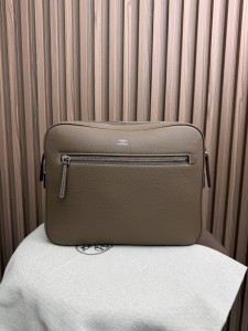МУЖСКАЯ КОЖАНАЯ СУМКА КЛАТЧ HERMES БЕЖЕВАЯ