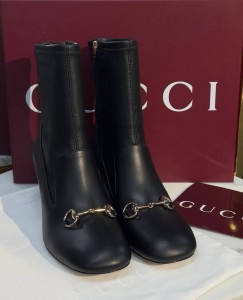 ЖЕНСКИЕ КОЖАНЫЕ БОТИЛЬОНЫ GUCCI ЧЕРНЫЕ