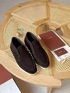 МУЖСКИЕ ЗАМШЕВЫЕ БОТИНКИ С МЕХОМ  LORO PIANA ШОКОЛАДНЫЕ