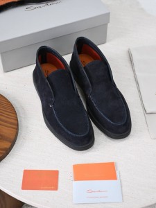 МУЖСКИЕ ЗАМШЕВЫЕ БОТИНКИ SANTONI СИНИЕ