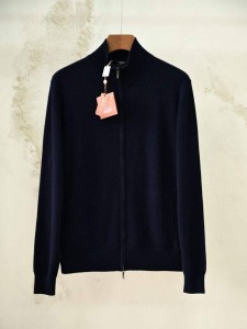МУЖСКОЙ КАШЕМИРОВЫЙ КАРДИГАН НА МОЛНИИ LORO PIANA СИНИЙ