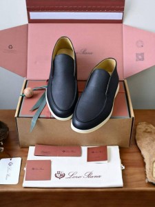 МУЖСКИЕ КОЖАНЫЕ БОТИНКИ LORO PIANA СИНИЕ