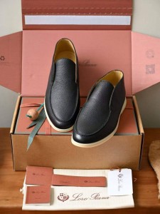МУЖСКИЕ КОЖАНЫЕ БОТИНКИ LORO PIANA ЧЕРНЫЕ