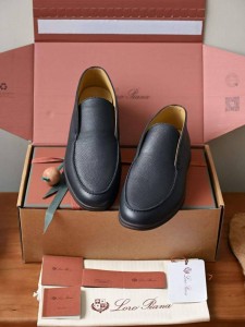МУЖСКИЕ КОЖАНЫЕ БОТИНКИ LORO PIANA СИНИЕ