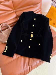 ЖЕНСКИЙ БАРХАТНЫЙ ПИДЖАК CHRISTIAN DIOR ЧЕРНЫЙ