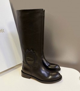 ЖЕНСКИЙ КОЖАНЫЕ САПОГИ CHRISTIAN DIOR ЧЕРНЫЕ