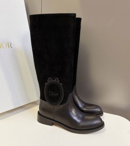 ЖЕНСКИЕ КОМБИНИРОВАНЫЕ САПОГИ CHRISTIAN DIOR ЧЕРНЫЕ