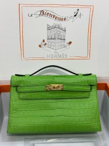 Hermes  Pochette Porosus crocodile