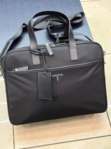 Re-Neylon and Saffiano leather briefcase Prada